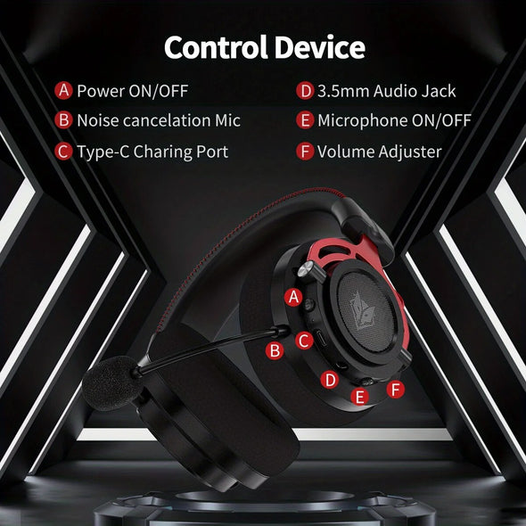 Computer Gamer Wireless Headset - Black