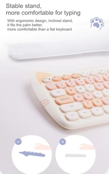 Computer Gamer 2.4G Wireless Quiet Small Keyboard Mouse Combo
