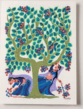 Elephant Grass: Handpainted Bhil Pithora Painting by Geeta Bariya (15 x 11 in)