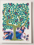 Elephant Grass: Handpainted Bhil Pithora Painting by Geeta Bariya (15 x 11 in)