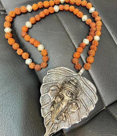 Rudraksha Necklace with Ganesha Pendant 2