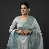 Kota Doria Pure Silk Stitched Kurti Set - Extremely Limited