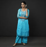 Kota Doria Silk & Embroidery Stitched Kurti Set - Extremely Limited