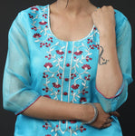 Kota Doria Silk & Embroidery Stitched Kurti Set - Extremely Limited