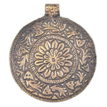Surya, Brass Pendant with Sun Flower Etching, India