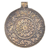 Surya, Brass Pendant with Sun Flower Etching, India