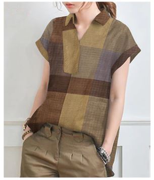 Summer Blouse Checkered