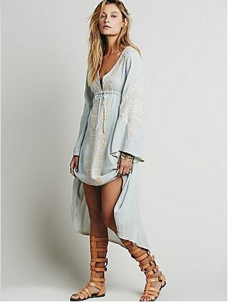 Statement Embroidered Cotton Tunic Styled Dress
