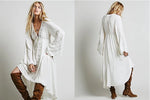 Asymmetrical embroidered maxi
