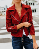 Short Velvet/Suede Style Vegan Jacket