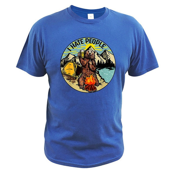 I Hate People Camping Bear Tee