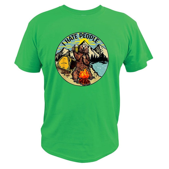 I Hate People Camping Bear Tee