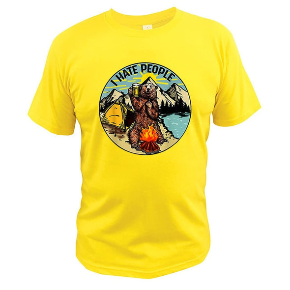 I Hate People Camping Bear Tee