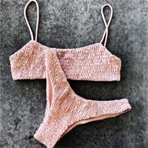 Figure Conscious, Padded, Push-up Padded Bra Bandage Bikini Set