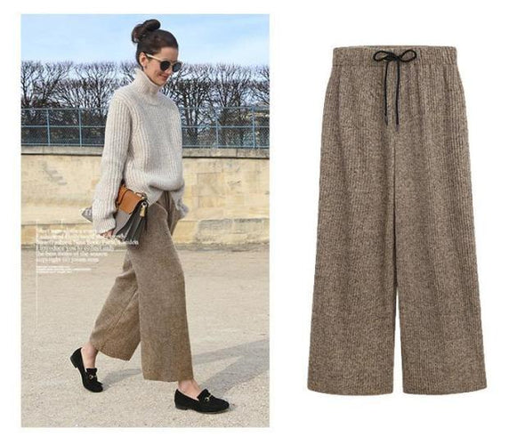 Woolen Ankle Length Pleated Pant