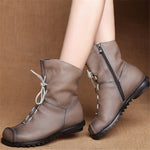 Genuine Leather Split Retro Boot in 2 choices. Eligible for Circular Fashion Discounts!