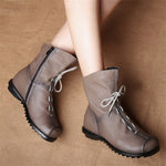 Genuine Leather Split Retro Boot in 2 choices. Eligible for Circular Fashion Discounts!