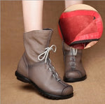 Genuine Leather Split Retro Boot in 2 choices. Eligible for Circular Fashion Discounts!