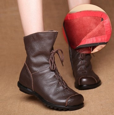 Genuine Leather Split Retro Boot in 2 choices. Eligible for Circular Fashion Discounts!