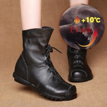 Genuine Leather Split Retro Boot in 2 choices. Eligible for Circular Fashion Discounts!