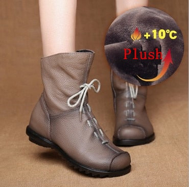 Genuine Leather Split Retro Boot in 2 choices. Eligible for Circular Fashion Discounts!