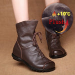 Genuine Leather Split Retro Boot in 2 choices. Eligible for Circular Fashion Discounts!