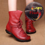 Genuine Leather Split Retro Boot in 2 choices. Eligible for Circular Fashion Discounts!