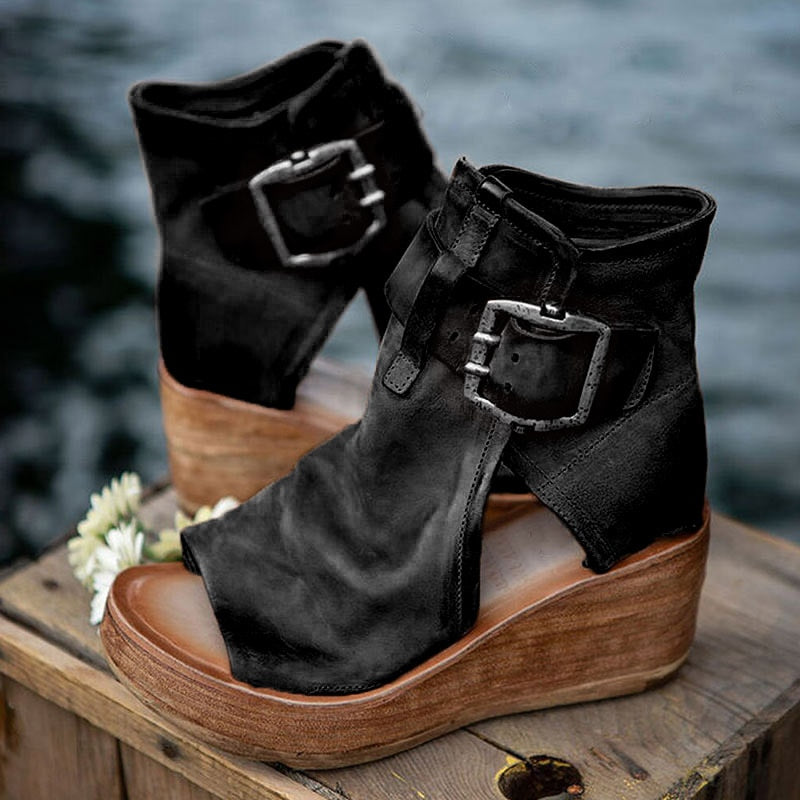 Flat Bottom Ankle Length Wedge boot