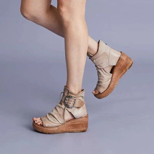 Flat Bottom Ankle Length Wedge boot