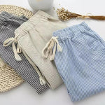 Summer Striped Capri Pants