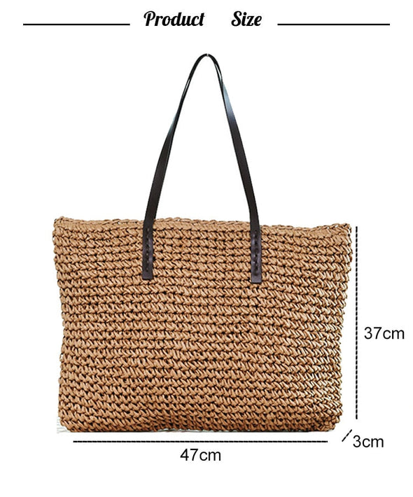 Woven Straw Boho Tote
