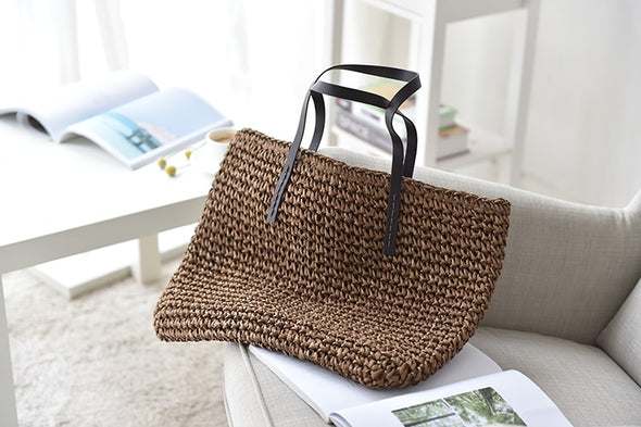 Woven Straw Boho Tote