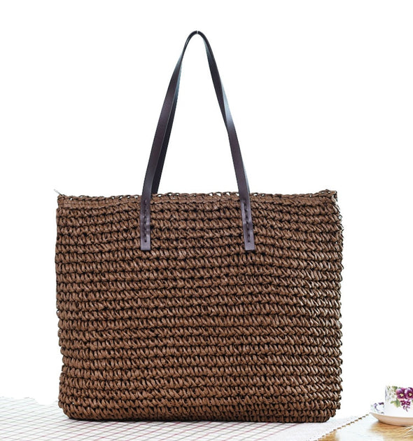 Woven Straw Boho Tote