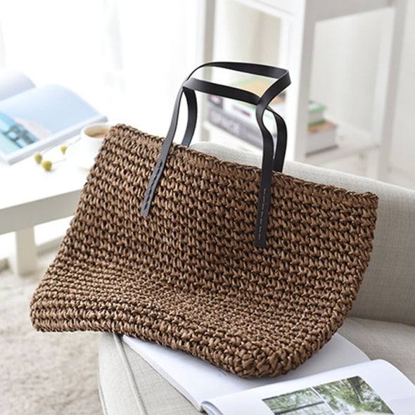 Woven Straw Boho Tote