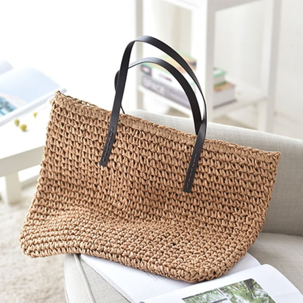 Woven Straw Boho Tote