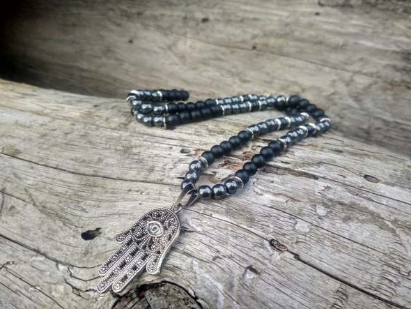 Tribal Necklace w/Eye Black Onyx