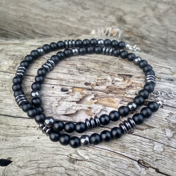 Tribal Necklace w/Eye Black Onyx