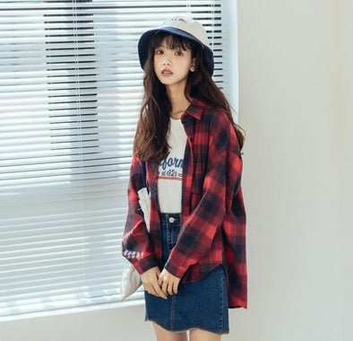 Single Breast Plaid Jacket