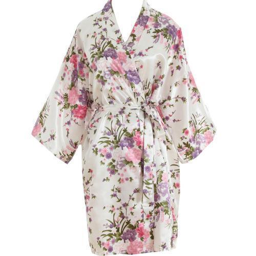 Satin Short Kimono Robe