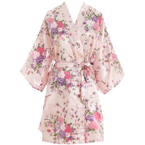 Satin Short Kimono Robe