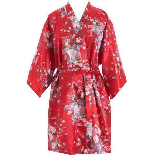 Satin Short Kimono Robe