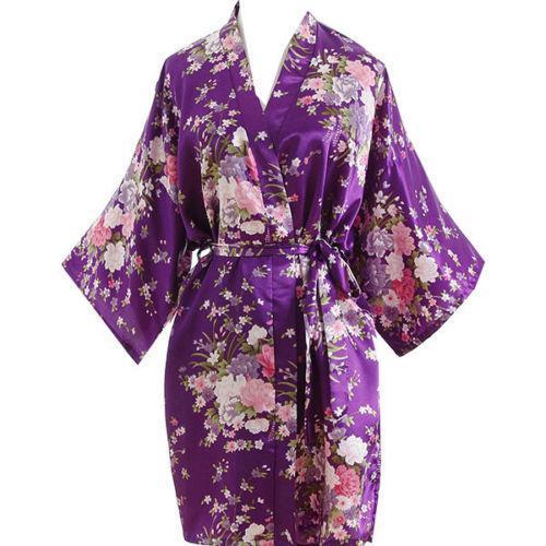 Satin Short Kimono Robe