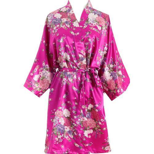 Satin Short Kimono Robe