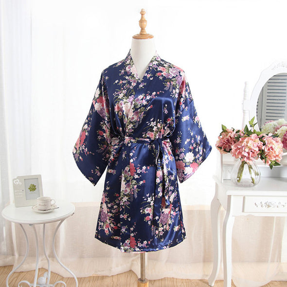 Satin Short Kimono Robe