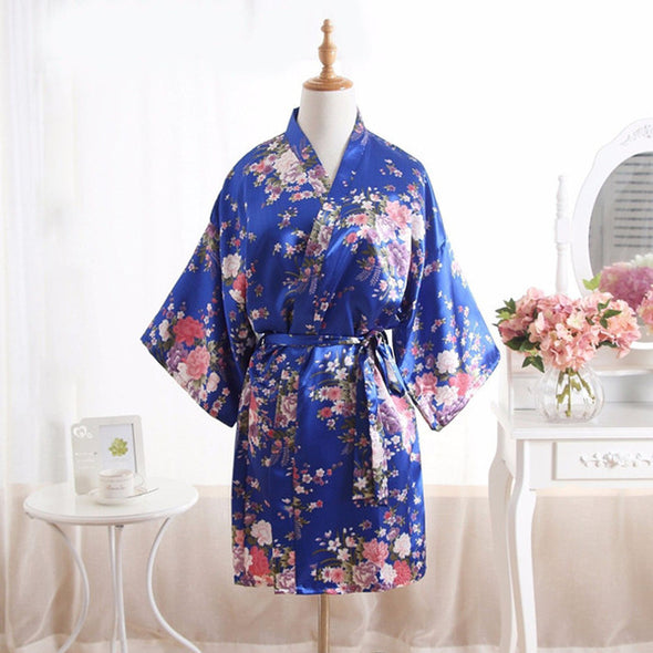 Satin Short Kimono Robe