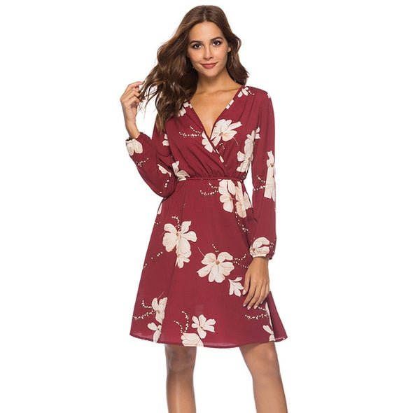 Blended Floral Knee-Length